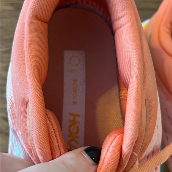 Hoka Coral and Yellow Athletic Shoes - Picture 3 of 5
